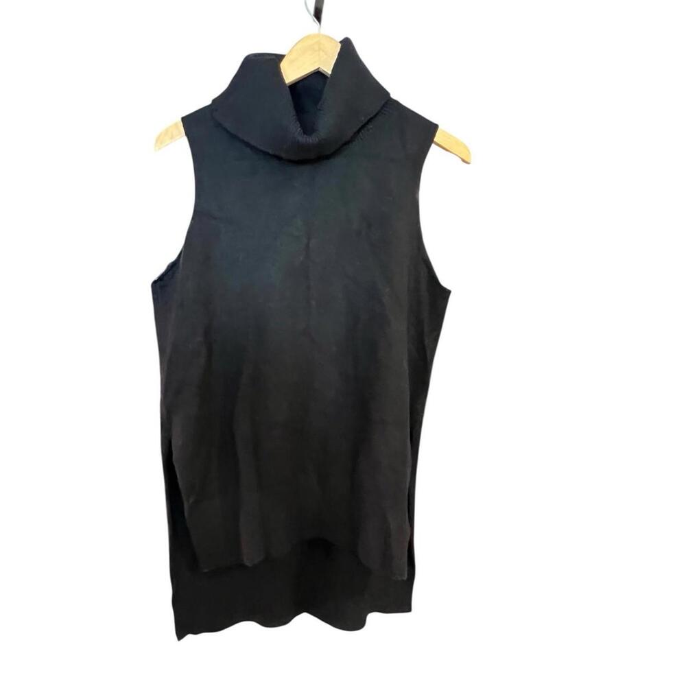 Carmen‎ Marc Valvo Black Sleeveless Cowl Neck Knit Sweater Vest Women’s L